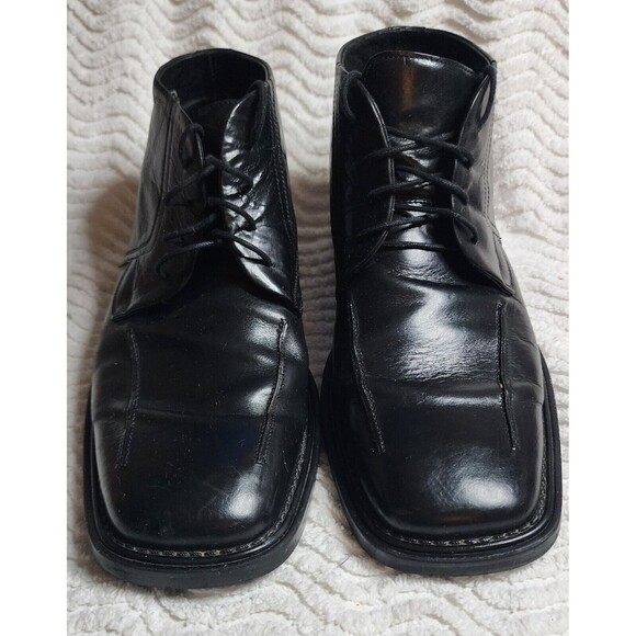 Vintage SKECHERS Men\'s Black Leather Dress Shoes Made in Italy sz 12 EUC